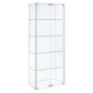 Delphinium 4-Shelf Clear Glass Curio Display Cabinet White