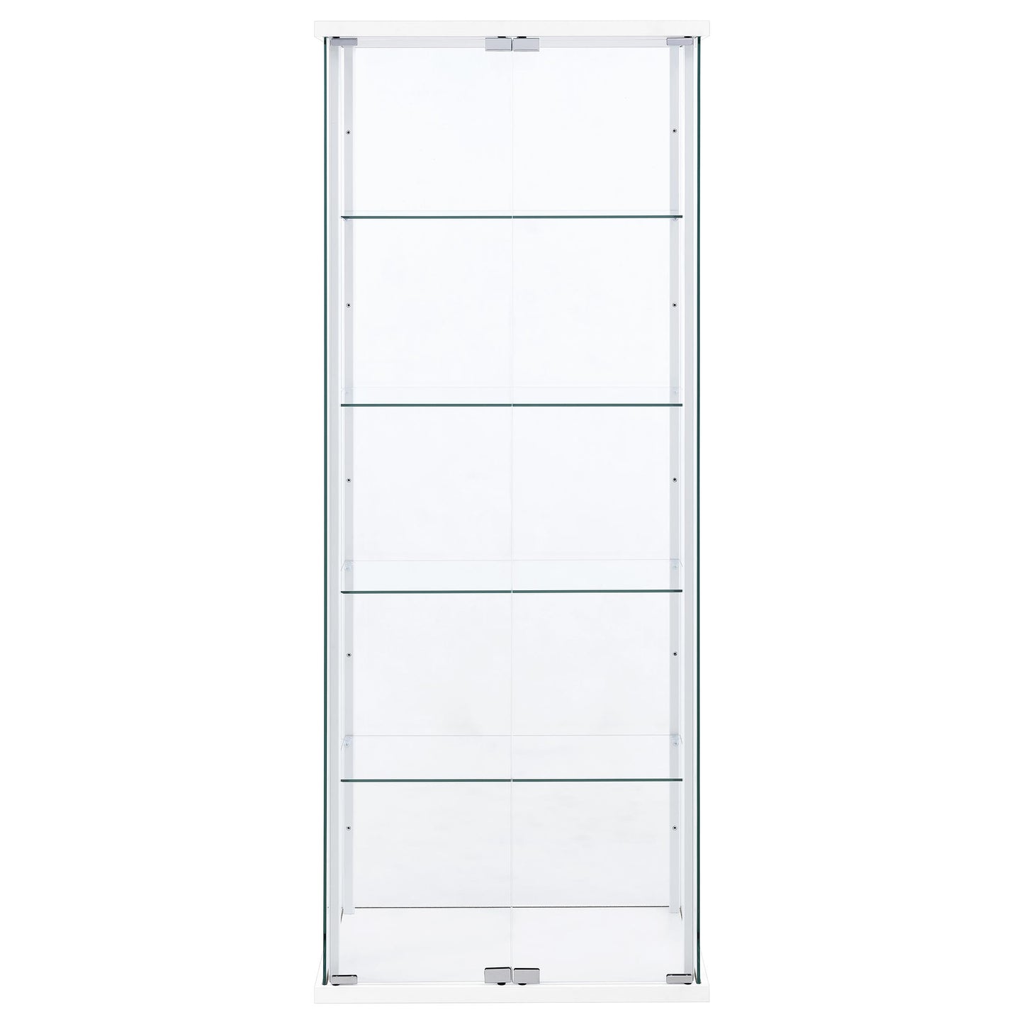 Delphinium 4-Shelf Clear Glass Curio Display Cabinet White