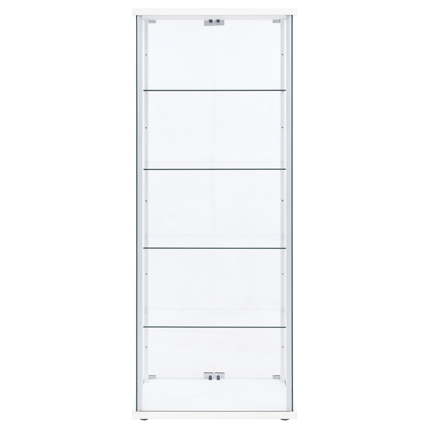 Delphinium 4-Shelf Clear Glass Curio Display Cabinet White