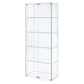 Delphinium 4-Shelf Clear Glass Curio Display Cabinet White