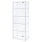 Delphinium 4-Shelf Clear Glass Curio Display Cabinet White