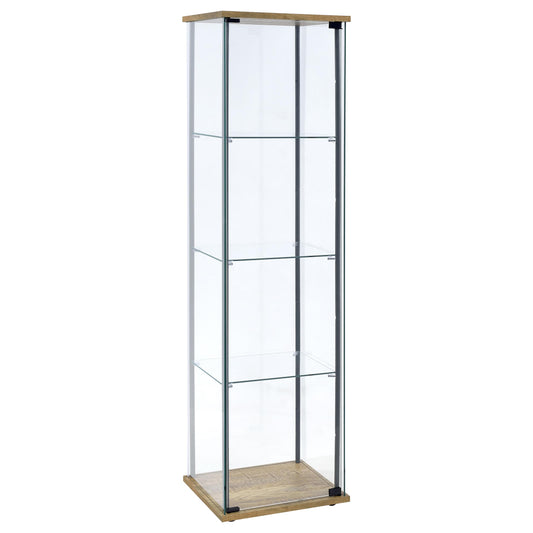 Bellatrix 3-shelf Clear Glass Curio Cabinet Mango