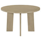 Strouse 47-inch Round Wood Dining Room Table Natural Oak