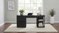 Harkes 75-inch 3-drawer Computer Desk with Adjustable Shelf Coffee Bean