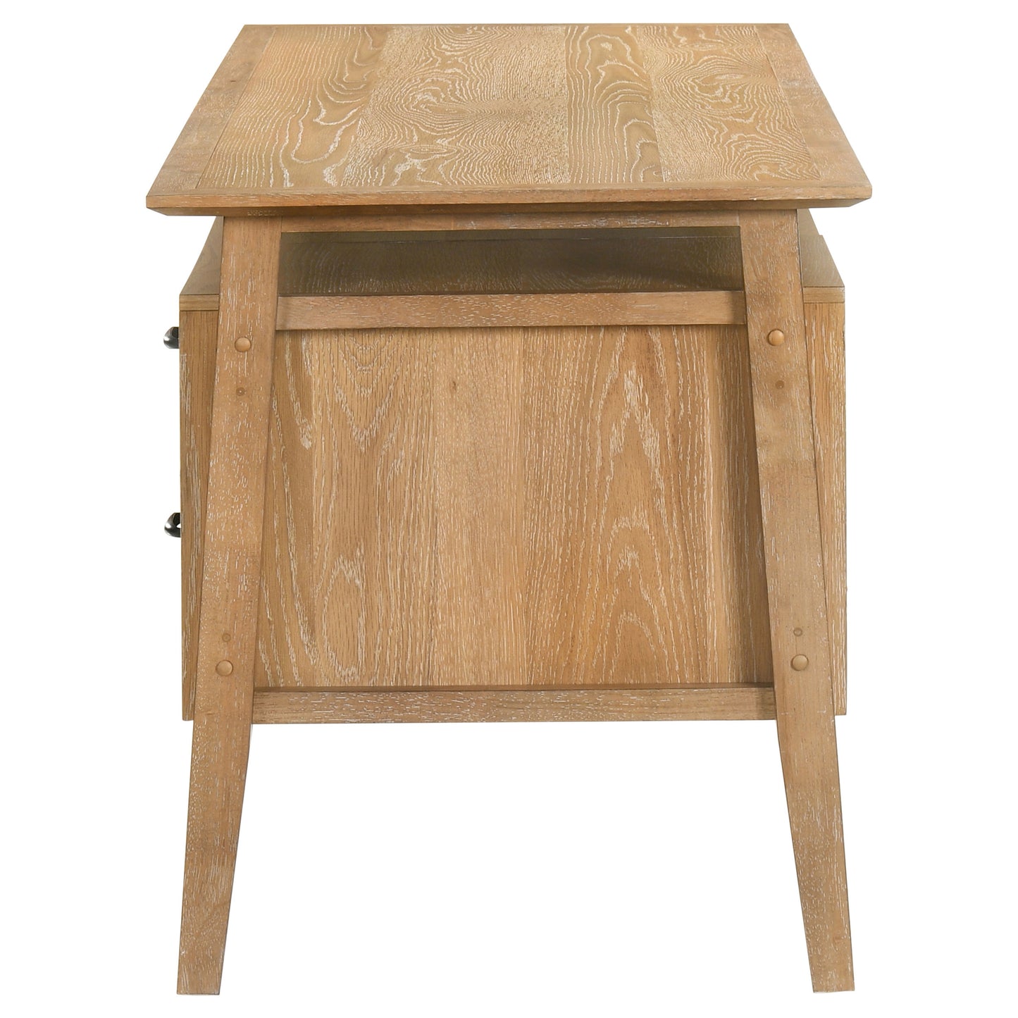 Goodson 64-inch 4-Drawer Double Pedestal Computer Desk Distressed Light Brown