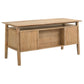 Goodson 64-inch 4-Drawer Double Pedestal Computer Desk Distressed Light Brown