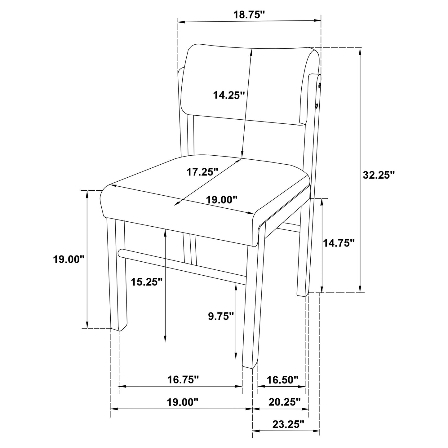 Decker 7-piece 82-inch Rectangular Dining Set Black