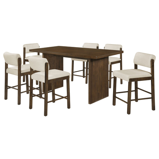 Decker 7-piece 70-inch Counter Height Dining Set Cream and Walnut