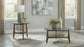 Bradley Round SmartTop End Side Table Smokey Grey and Dark Brown