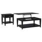 Lindenton 2-piece Wood Lift-Top Coffee and End Table Set Black
