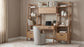 Fabian 2-piece 4-shelf Bookshelf with Drawer Distressed Light Brown