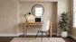 Vermes 55-inch 3-drawer Writing Desk with Power Outlet Light Ash