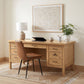 Vermes 66-inch 7-drawer Computer Desk with Power Outlet Light Ash