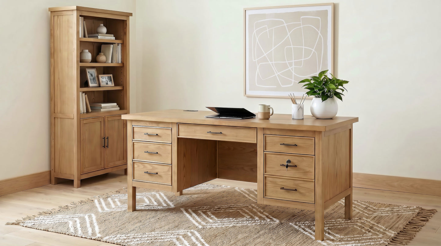 Vermes 72-inch 2-door Home Office Cabinet Bookcase Light Ash