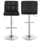 Lenny Tufted Adjustable Leatherette Bar Stool Black (Set of 2)