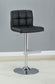 Lenny Tufted Adjustable Leatherette Bar Stool Black (Set of 2)