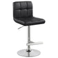 Lenny Tufted Adjustable Leatherette Bar Stool Black (Set of 2)