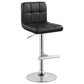 Lenny Tufted Adjustable Leatherette Bar Stool Black (Set of 2)