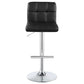 Lenny Tufted Adjustable Leatherette Bar Stool Black (Set of 2)