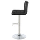 Lenny Tufted Adjustable Leatherette Bar Stool Black (Set of 2)