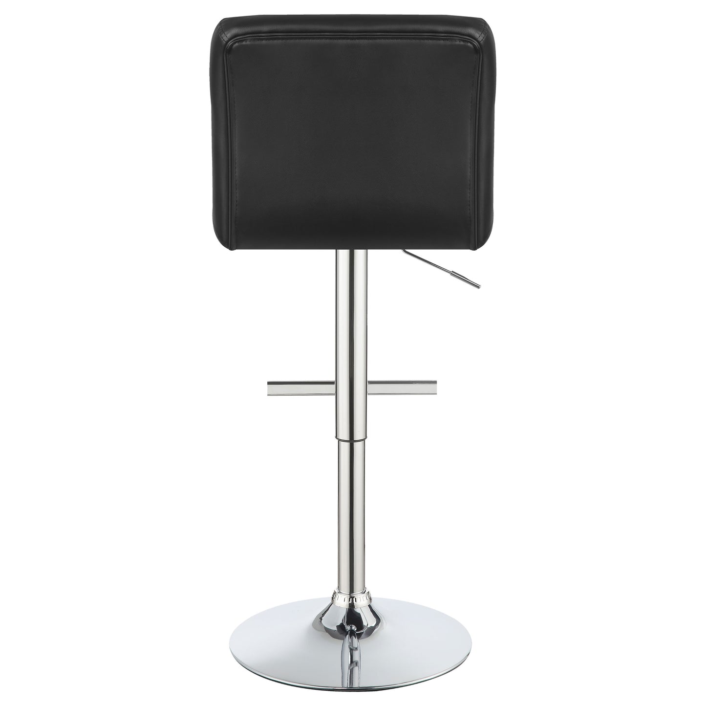 Lenny Tufted Adjustable Leatherette Bar Stool Black (Set of 2)