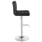 Lenny Tufted Adjustable Leatherette Bar Stool Black (Set of 2)