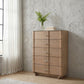 Leanne 5-drawer Sinter Stone Top Chest of Drawers Light Oak