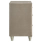 Antonella Upholstered 3-drawer Nightstand Ivory and Camel