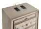 Antonella Upholstered 3-drawer Nightstand Ivory and Camel