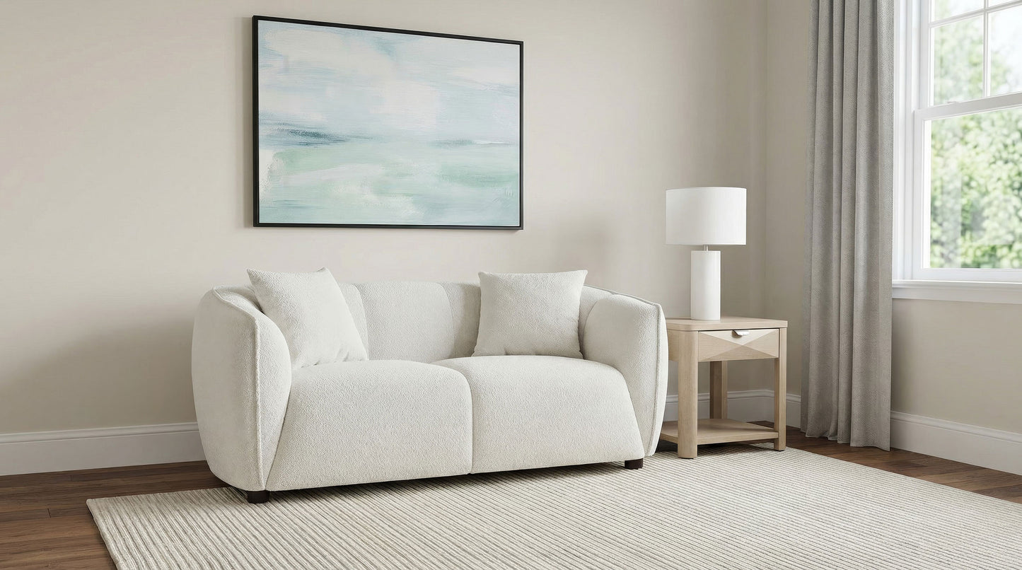 Aleisha Fabric Upholstered Loveseat Sand