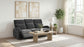 Hamilton Chenille Manual Reclining Sofa Charcoal Grey