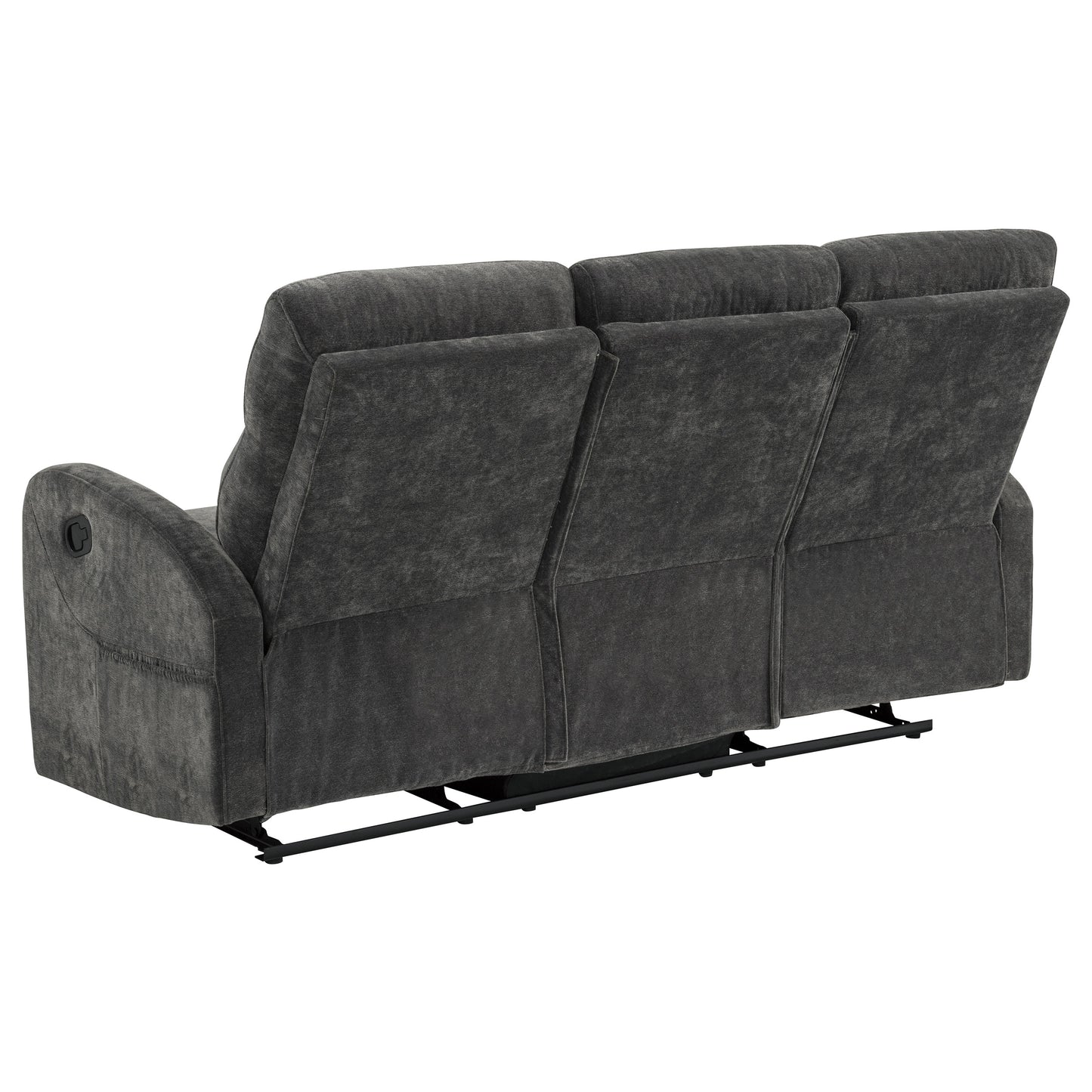 Hamilton Chenille Manual Reclining Sofa Charcoal Grey