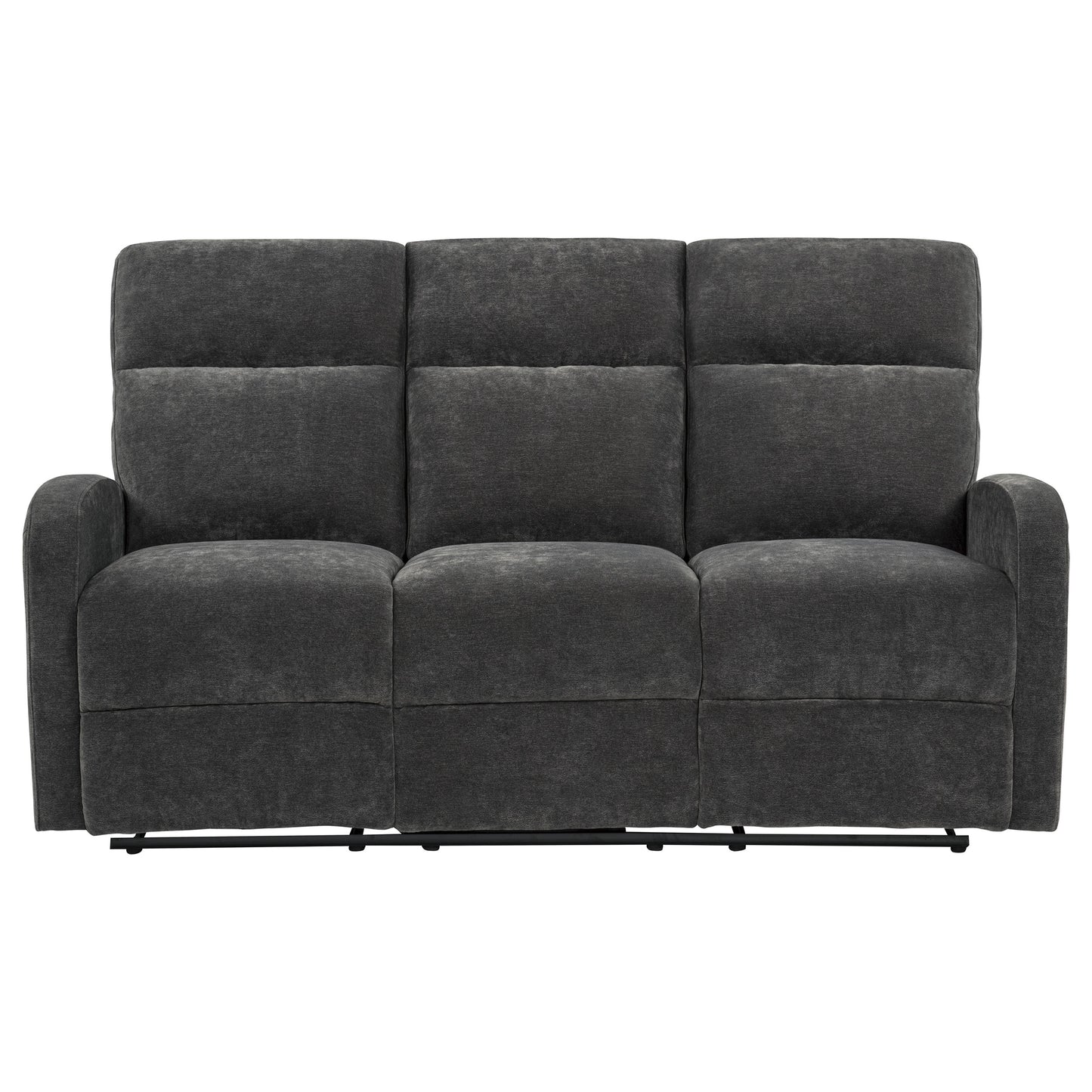 Hamilton Chenille Manual Reclining Sofa Charcoal Grey