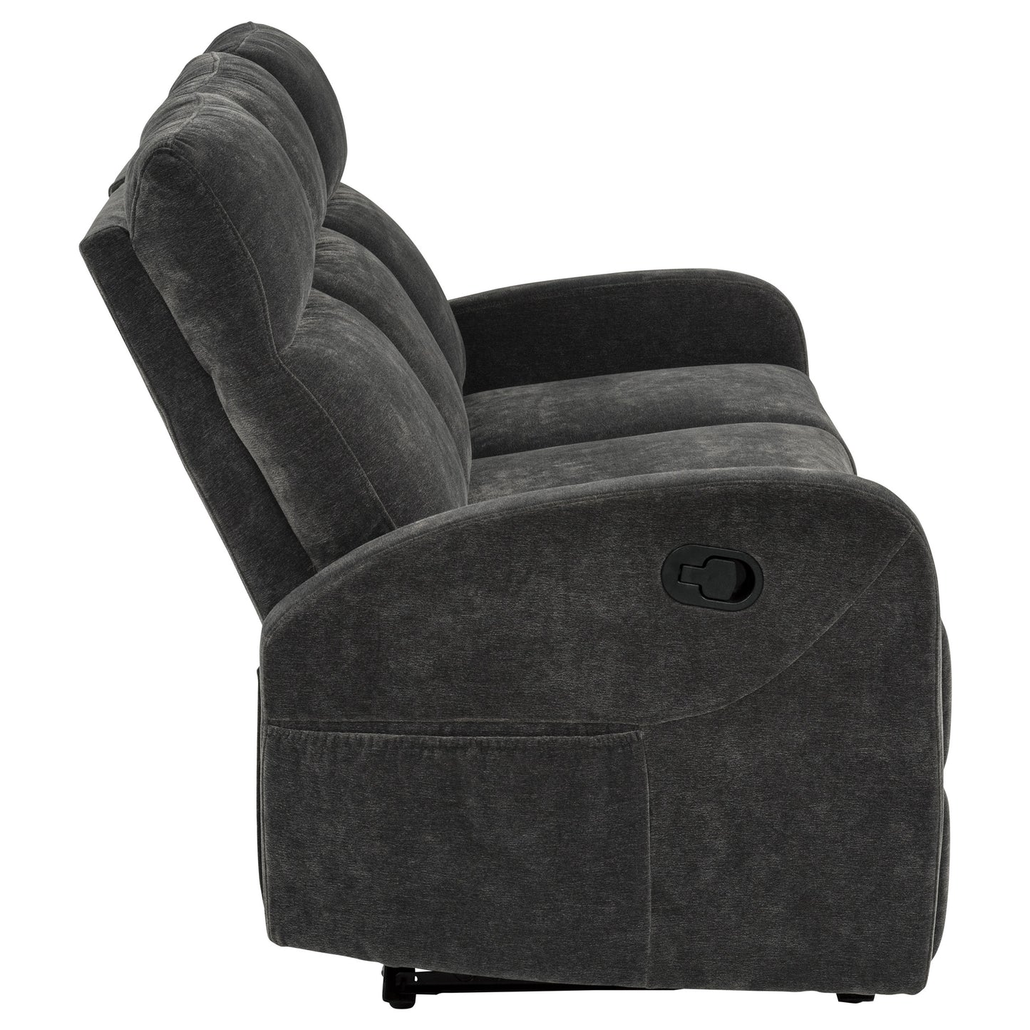 Hamilton Chenille Manual Reclining Sofa Charcoal Grey