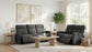 Hamilton 2-piece Chenille Manual Reclining Sofa Set Charcoal Grey