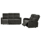 Hamilton 2-piece Chenille Manual Reclining Sofa Set Charcoal Grey