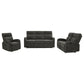 Hamilton 3-piece Chenille Manual Reclining Sofa Set Charcoal Grey