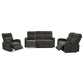 Hamilton 3-piece Chenille Manual Reclining Sofa Set Charcoal Grey