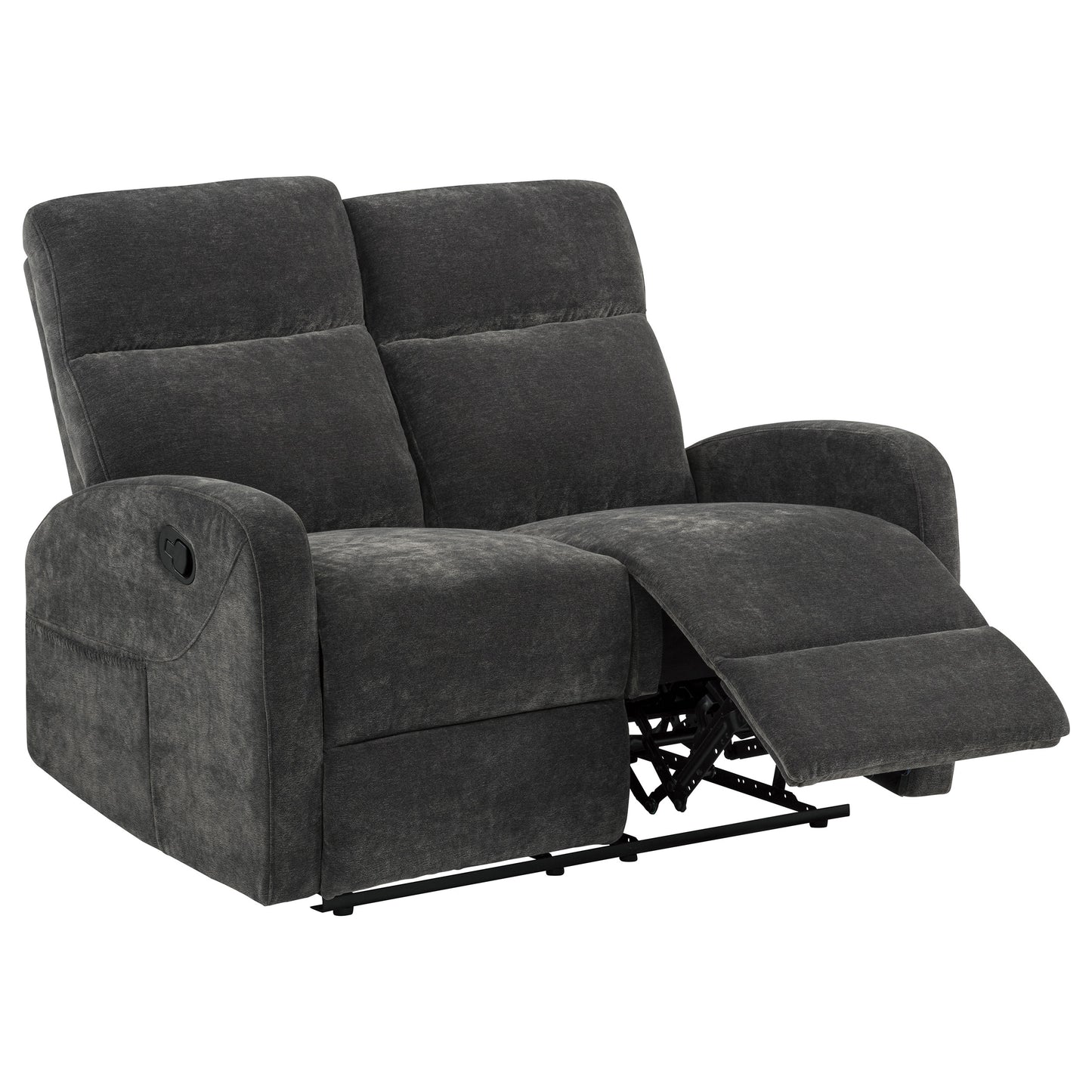 Hamilton Chenille Manual Reclining Loveseat Charcoal Grey