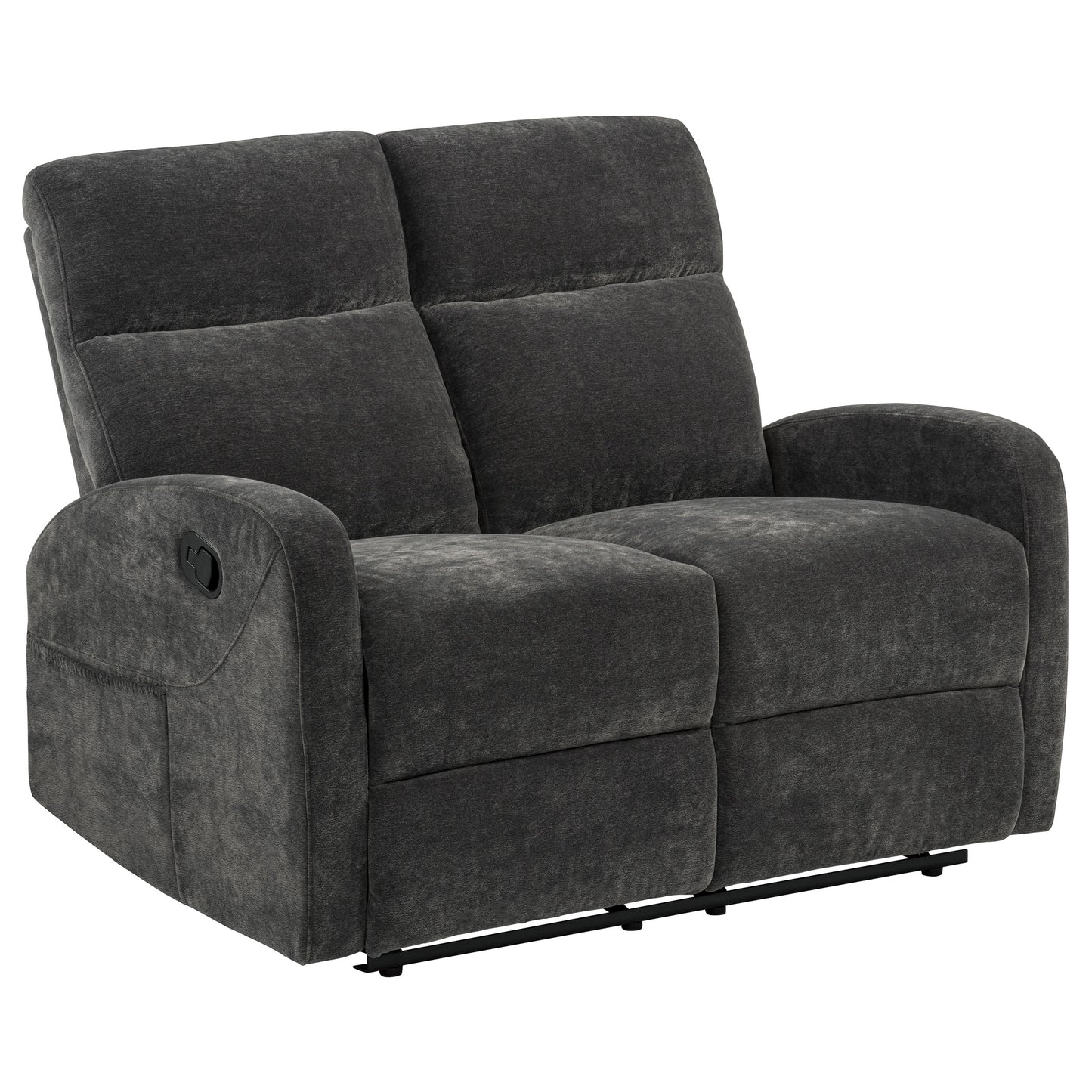 Hamilton Chenille Manual Reclining Loveseat Charcoal Grey