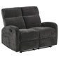 Hamilton Chenille Manual Reclining Loveseat Charcoal Grey