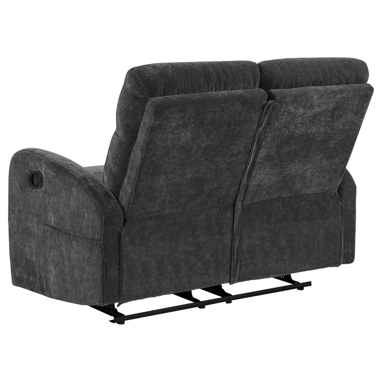 Hamilton Chenille Manual Reclining Loveseat Charcoal Grey