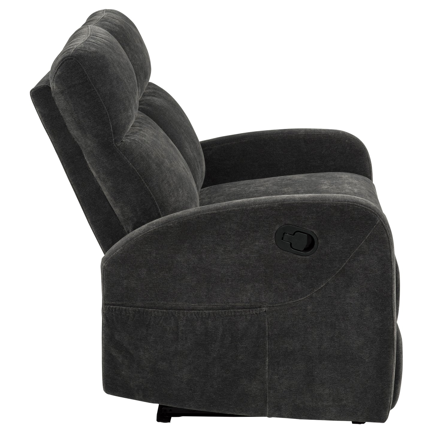 Hamilton Chenille Manual Reclining Loveseat Charcoal Grey