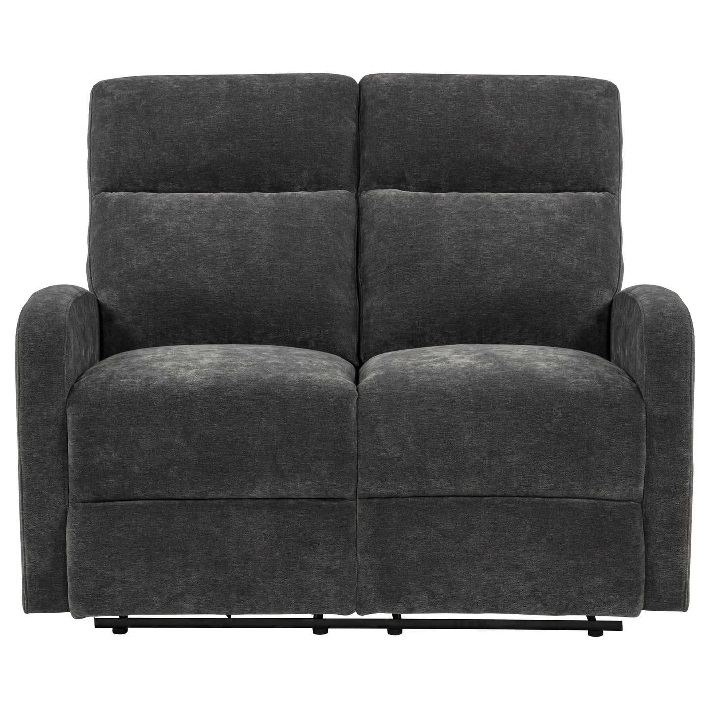 Hamilton Chenille Manual Reclining Loveseat Charcoal Grey