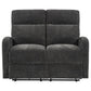 Hamilton Chenille Manual Reclining Loveseat Charcoal Grey