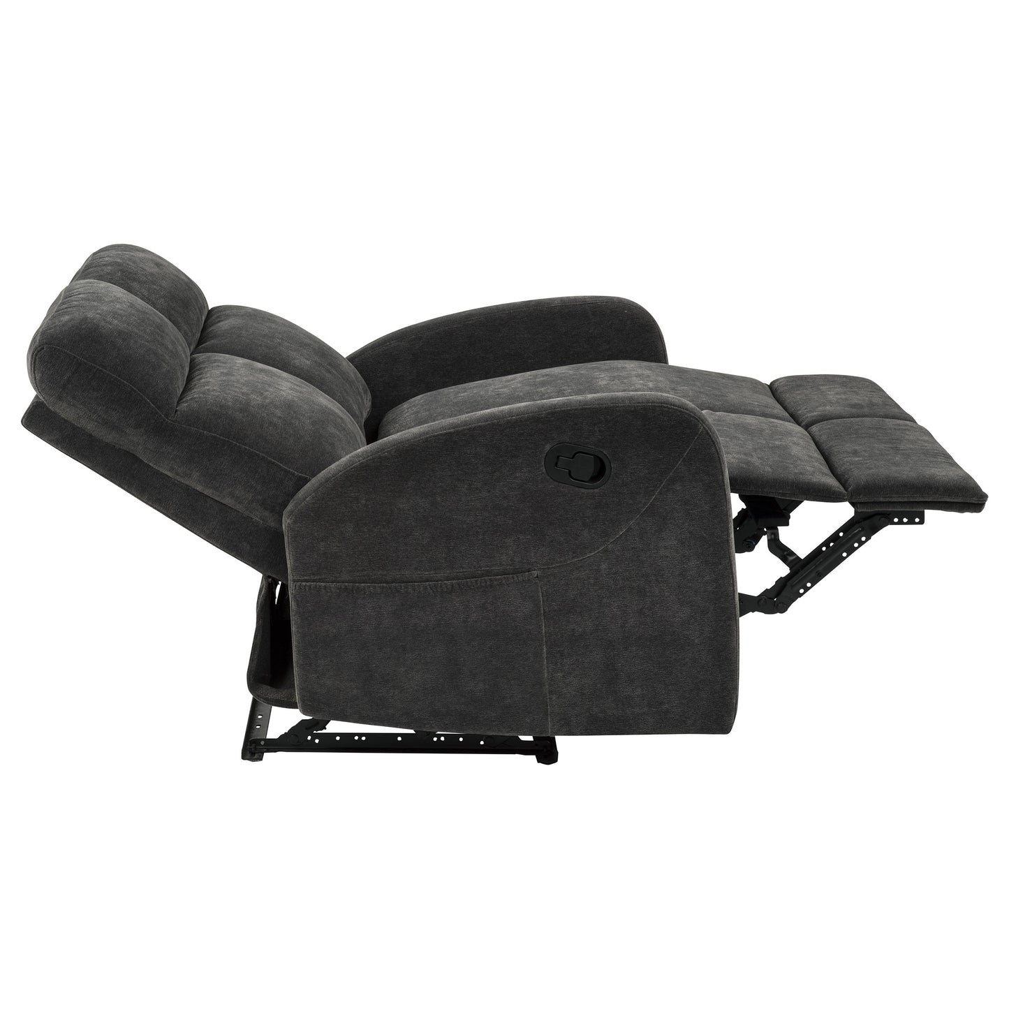 Hamilton Chenille Manual Reclining Loveseat Charcoal Grey