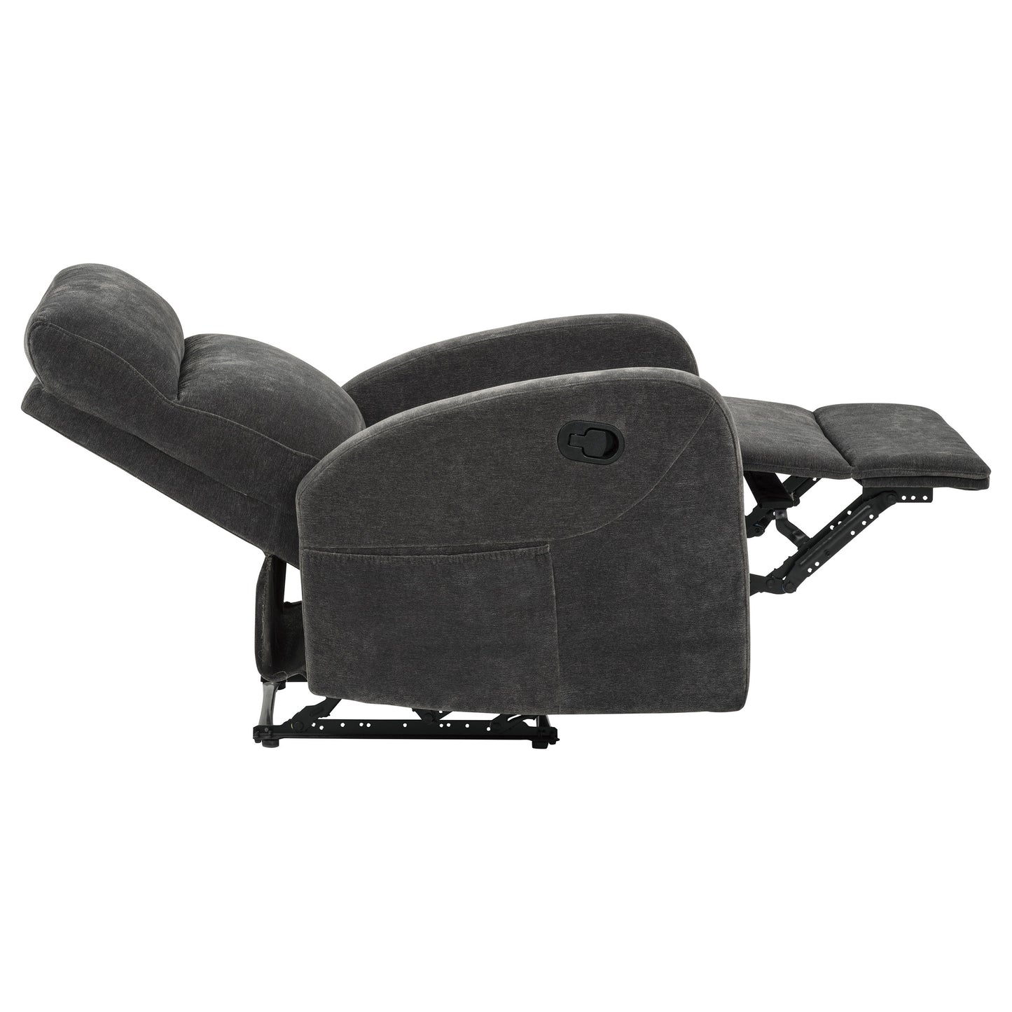 Hamilton Chenille Manual Recliner Charcoal Grey