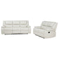Camila 2-piece Upholstered Reclining Sofa Set White