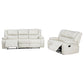 Camila 2-piece Upholstered Reclining Sofa Set White