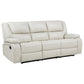 Camila 2-piece Upholstered Reclining Sofa Set White